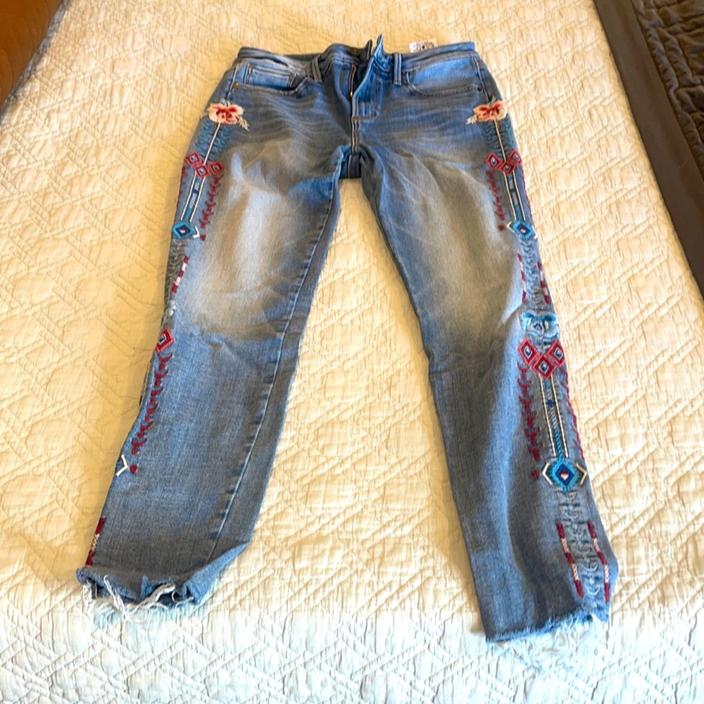 Embroidered skinny jeans (ankle)